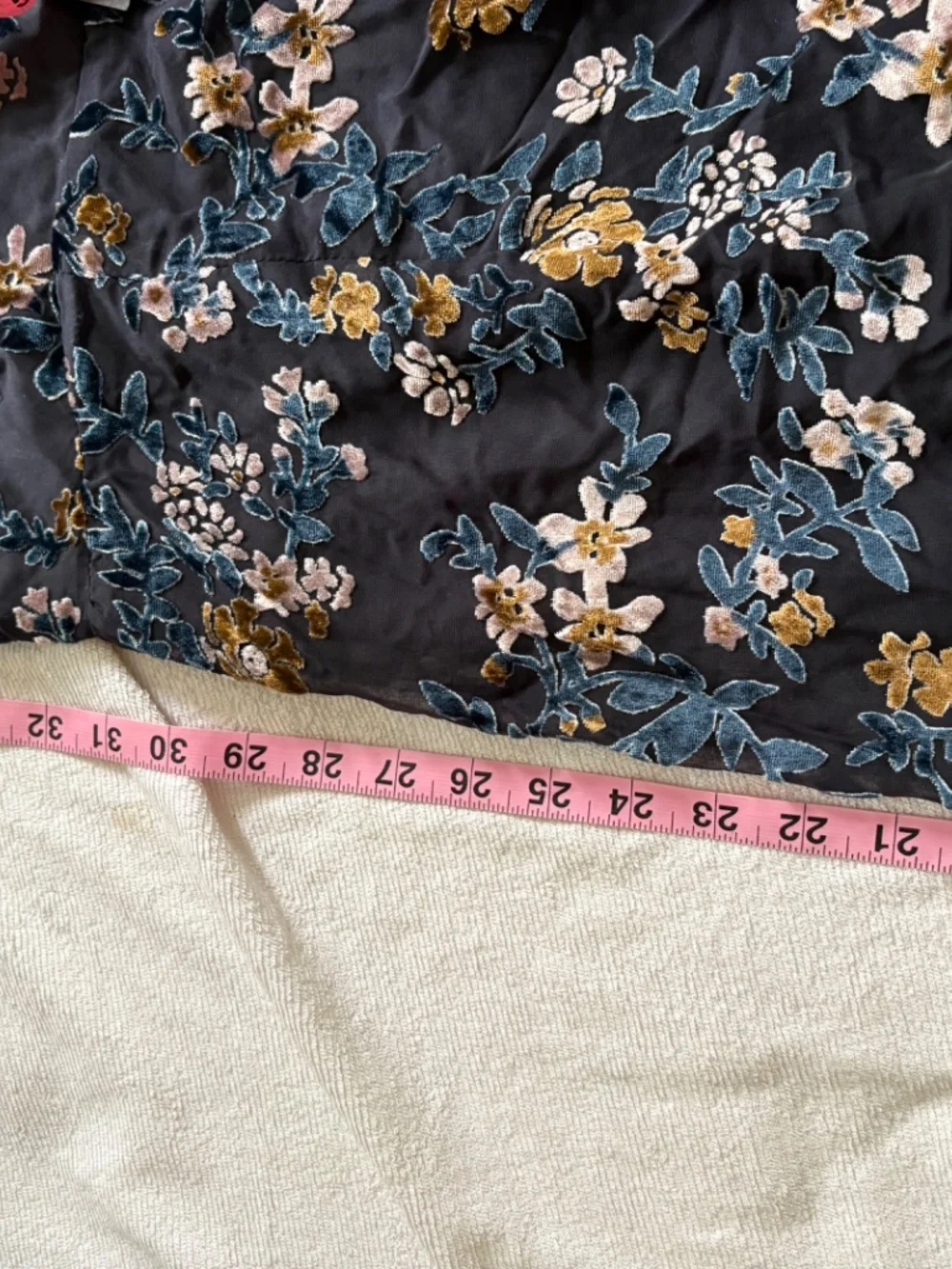 Lulus Evenings with You Dark Teal Floral Velvet Asymmetrical Dress XL Whimsigoth - Picture 11 of 11